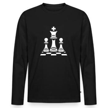 Jeux échecs - T-shirt manches longues Premium bio Homme - noir - Devant - Nico (187cm)