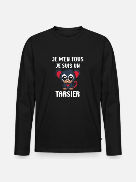 Humour tarsier - T-shirt manches longues Premium bio Homme - noir