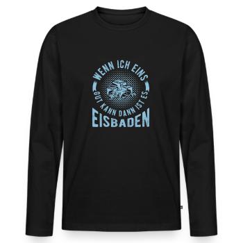Eisbaden Spruch Eisschwimmer Sonnenbaden Eisbader - Männer Premium Bio Langarmshirt - Schwarz - Vorne - Nico (187cm)