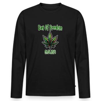 Hemp, Cannabis, Weed, Babak, Bobaz - Men's Premium Organic Long Sleeve Shirt - black - Front - Nico (187cm)