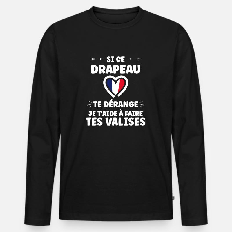 Patriote Flagge Frankreich - Männer Premium Bio Langarmshirt - Schwarz