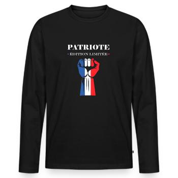Patriot Limitierte Auflage - Männer Premium Bio Langarmshirt - Schwarz - Vorne - Nico (187cm)