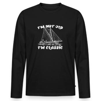 Je ne suis pas vieux, je suis classique - T-shirt manches longues Premium bio Homme - noir - Devant - Nico (187cm)