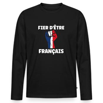 Je suis français - T-shirt manches longues Premium bio Homme - noir - Devant - Nico (187cm)