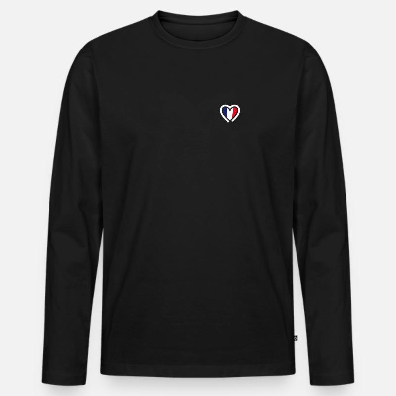 Patriotisches Frankreich - Männer Premium Bio Langarmshirt - Schwarz