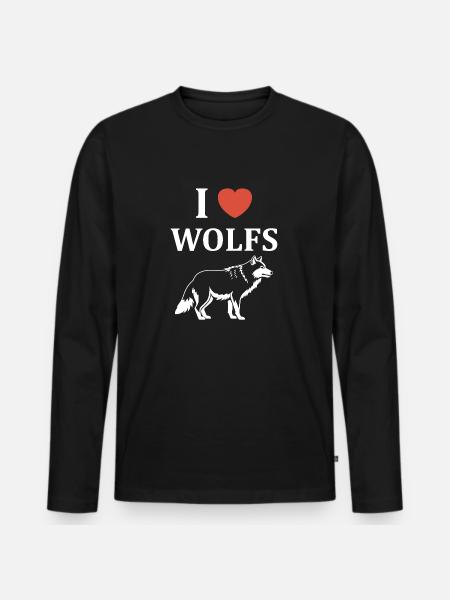 Humour loup - T-shirt manches longues Premium bio Homme - noir