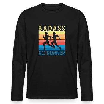 Funny XC Running Gift XC Runner Edition - Men's Premium Organic Long Sleeve Shirt - black - Front - Nico (187cm)