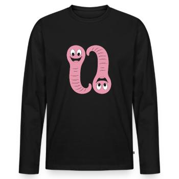 earthworm - Men's Premium Organic Long Sleeve Shirt - black - Front - Nico (187cm)