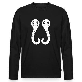 earthworm - Men's Premium Organic Long Sleeve Shirt - black - Front - Nico (187cm)