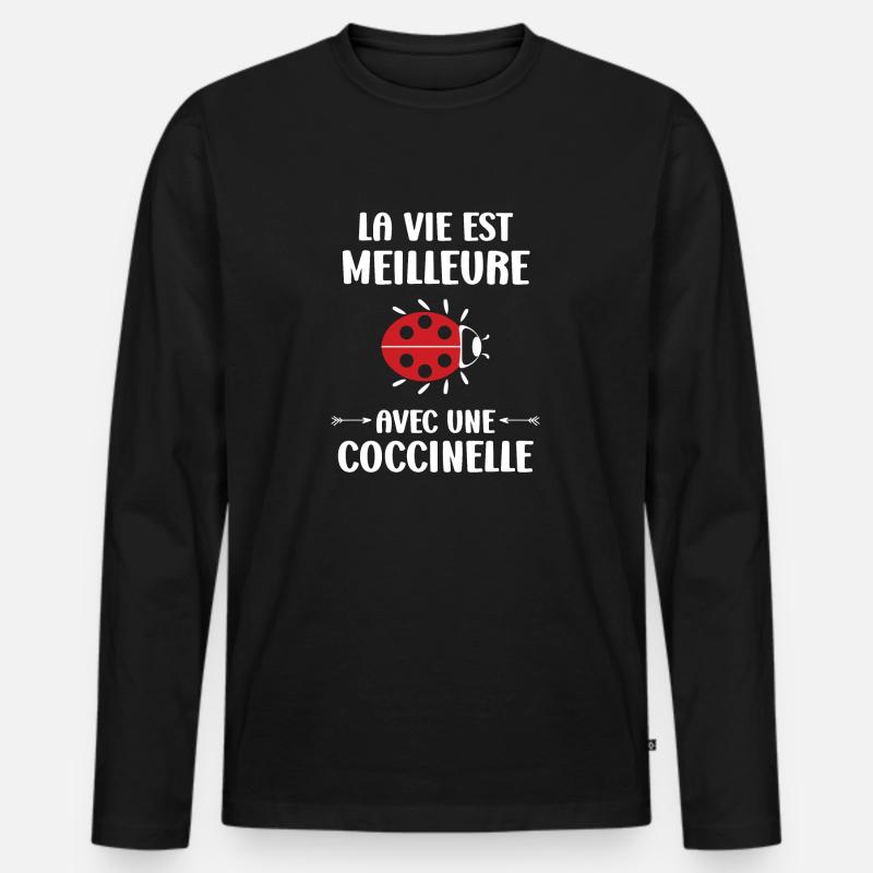 amour Coccinelle - T-shirt manches longues Premium bio Homme - noir