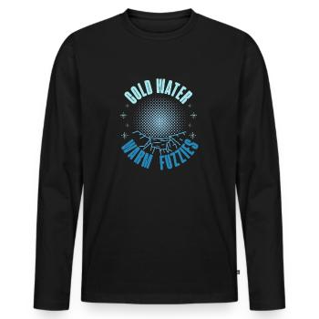 Ice Swimming Cold Water Warm Fuzzies Ice Gift - Men's Premium Organic Long Sleeve Shirt - black - Front - Nico (187cm)