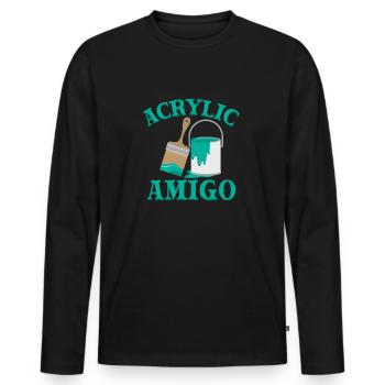 Funny Art Painter Acrylic Amigo Drawing Artist - Männer Premium Bio Langarmshirt - Schwarz - Vorne - Nico (187cm)