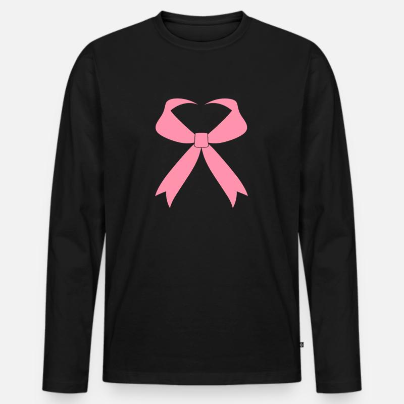 Aufklärung über Brustkrebs - Männer Premium Bio Langarmshirt - Schwarz