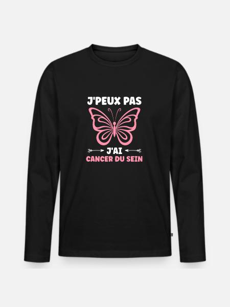 Sensibilisation cancer du sein - T-shirt manches longues Premium bio Homme - noir