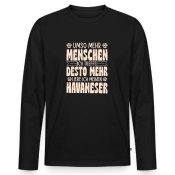Liebe ich meinen Havaneser Hunde Mama Hund Frauche - Männer Premium Bio Langarmshirt - Schwarz - Vorne - Nico (187cm)