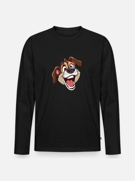 Drever Cartoon Artwork - Men's Premium Organic Long Sleeve Shirt - black