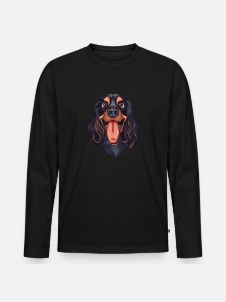Field Spaniel | Cartoon Artwork - Men's Premium Organic Long Sleeve Shirt - black
