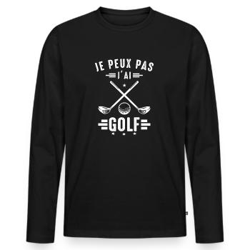 Ich kann nicht haben Ich habe Golf Golfer Golfer Golfer - Männer Premium Bio Langarmshirt - Schwarz - Vorne - Nico (187cm)