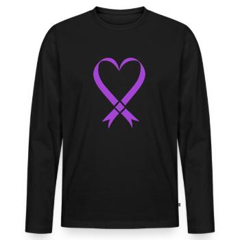 Alzheimer's Awareness - Men's Premium Organic Long Sleeve Shirt - black - Front - Nico (187cm)
