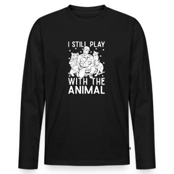 Cirque graphique encore jouer avec des cadeaux de cirque d’animaux - T-shirt manches longues Premium bio Homme - noir - Devant - Nico (187cm)