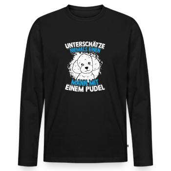 Man with a Poodle Master Dogs Dog Mistress - Men's Premium Organic Long Sleeve Shirt - black - Front - Nico (187cm)