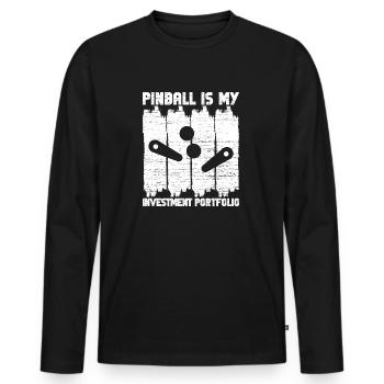 Pinball Is My Investment Portfolio Pinball Machine - Männer Premium Bio Langarmshirt - Schwarz - Vorne - Nico (187cm)