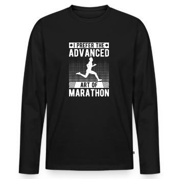Cross Country Runner Design - XC Coach - Running - Men's Premium Organic Long Sleeve Shirt - black - Front - Nico (187cm)