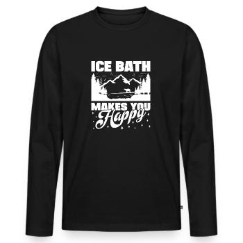 Le bain de glace à l’eau glacée vous rend heureux - T-shirt manches longues Premium bio Homme - noir - Devant - Nico (187cm)