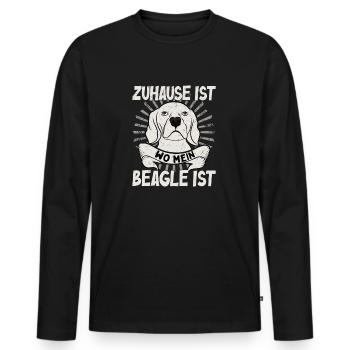 Zuhause ist wo mein Beagle ist - Männer Premium Bio Langarmshirt - Schwarz - Vorne - Nico (187cm)