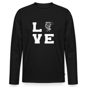 Cyclistes Hommes Femmes Cyclisme VTT VTT - T-shirt manches longues Premium bio Homme - noir - Devant - Nico (187cm)