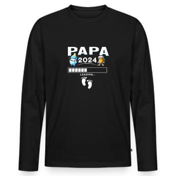 Man Soon to Dad Announcement, Dad Future Gift - Men's Premium Organic Long Sleeve Shirt - black - Front - Nico (187cm)