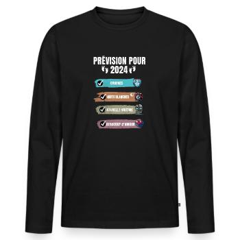 Mann wird bald Vater Ankündigung, werdender Vater Geschenk - Männer Premium Bio Langarmshirt - Schwarz - Vorne - Nico (187cm)