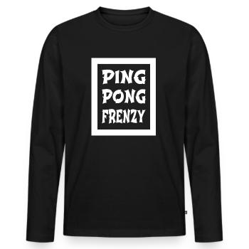 Joke Table Tennis Techniques - Men's Premium Organic Long Sleeve Shirt - black - Front - Nico (187cm)