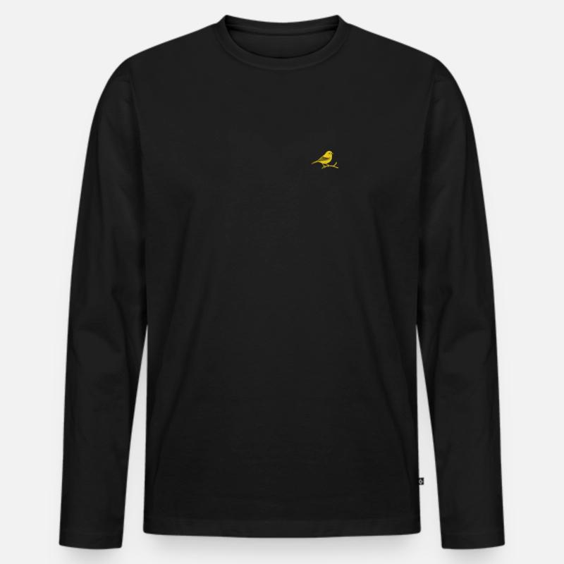 Kanarienvogel - Männer Premium Bio Langarmshirt - Schwarz