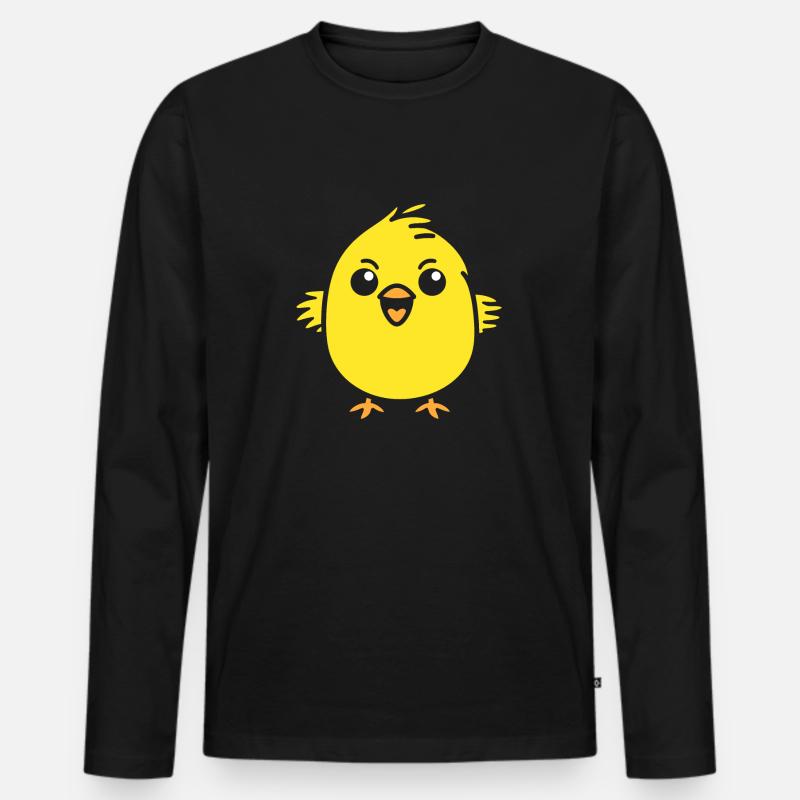 Kanarienvogel - Männer Premium Bio Langarmshirt - Schwarz