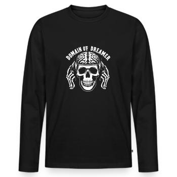 DOMAINE DU RÊVEUR - T-shirt manches longues Premium bio Homme - noir - Devant - Nico (187cm)
