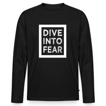 humour courage état d’ anniversaire chute libre - T-shirt manches longues Premium bio Homme - noir - Devant - Nico (187cm)