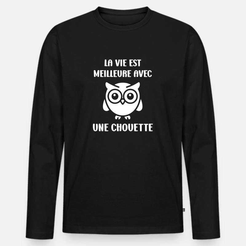 Netter Humor - Männer Premium Bio Langarmshirt - Schwarz