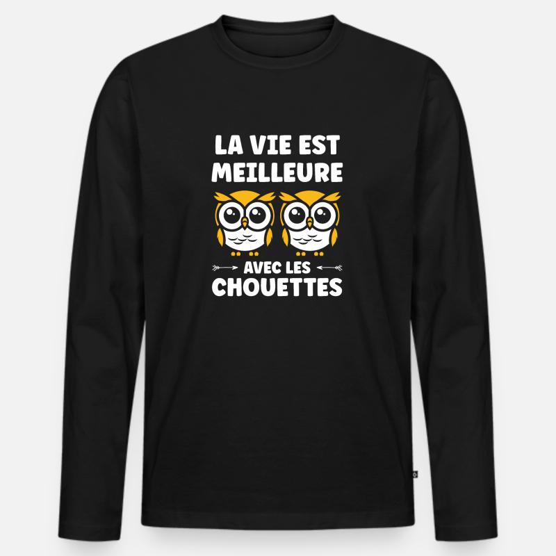 Netter Humor - Männer Premium Bio Langarmshirt - Schwarz