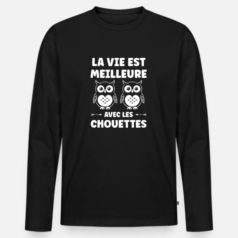 Netter Humor - Männer Premium Bio Langarmshirt - Schwarz