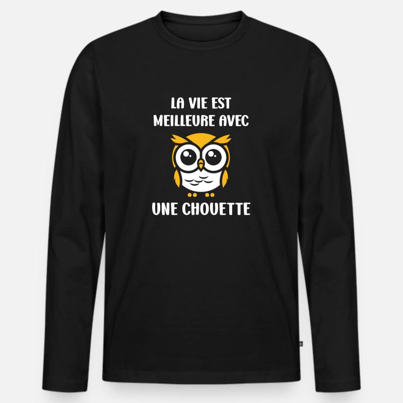Netter Humor - Männer Premium Bio Langarmshirt - Schwarz