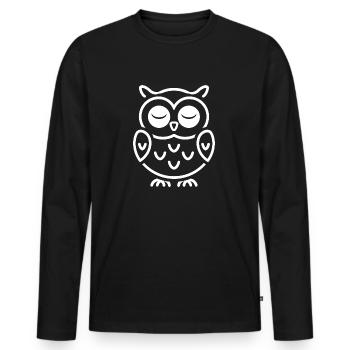 chouette - T-shirt manches longues Premium bio Homme - noir - Devant - Nico (187cm)