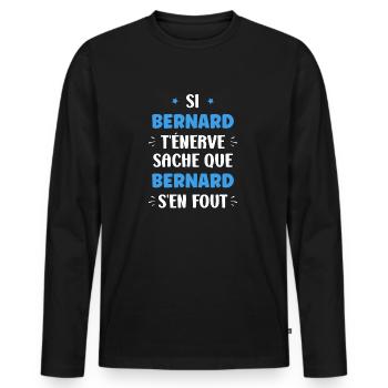 Bernard - T-shirt manches longues Premium bio Homme - noir - Devant - Nico (187cm)