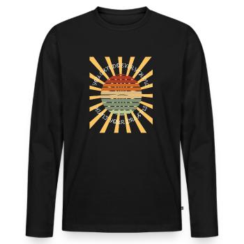 Jage den Traum Motivations Design - Männer Premium Bio Langarmshirt - Schwarz - Vorne - Nico (187cm)