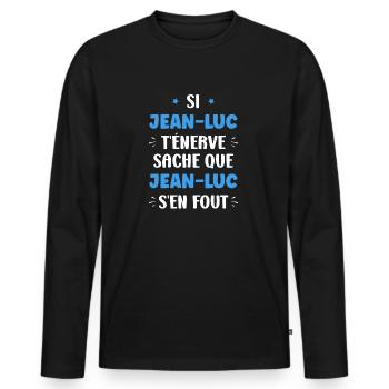 Jean - T-shirt manches longues Premium bio Homme - noir - Devant - Nico (187cm)