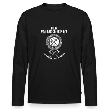 Norse gods are immortal - Men's Premium Organic Long Sleeve Shirt - black - Front - Nico (187cm)
