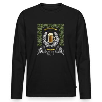 Design de bière élégant - le must-have pour les hommes - T-shirt manches longues Premium bio Homme - noir - Devant - Nico (187cm)