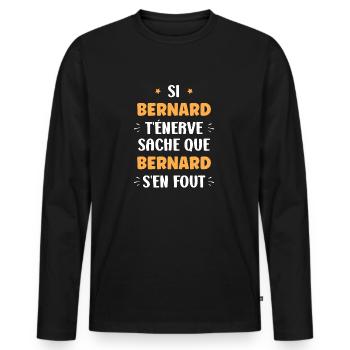 Bernard - T-shirt manches longues Premium bio Homme - noir - Devant - Nico (187cm)