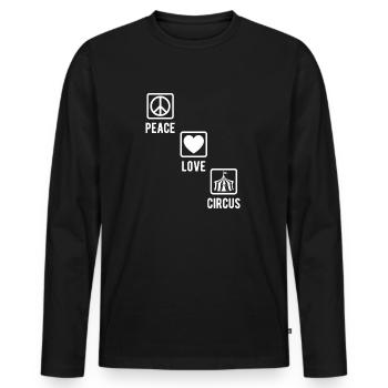 Circus Graphic Peace Love Circus Gift Idea - Men's Premium Organic Long Sleeve Shirt - black - Front - Nico (187cm)