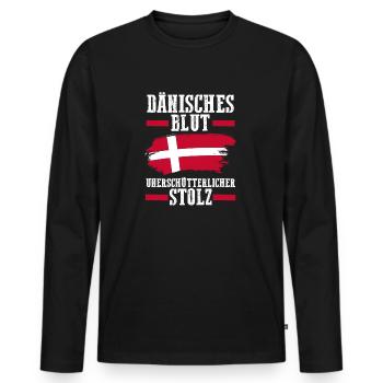 Danois Danemark - T-shirt manches longues Premium bio Homme - noir - Devant - Nico (187cm)